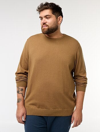 Maglione in maglia tinta unita con collo rotondo