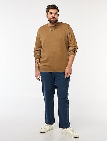 Maglione in maglia tinta unita con collo rotondo