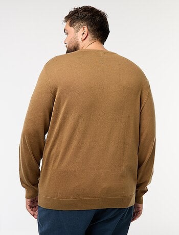 Maglione in maglia tinta unita con collo rotondo