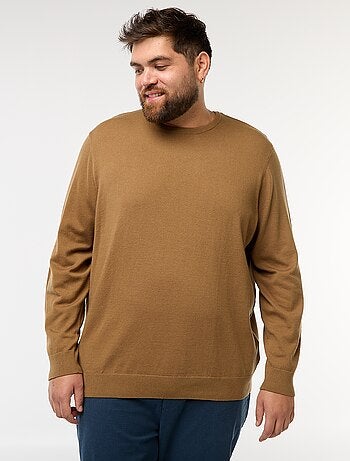 Maglione in maglia tinta unita con collo rotondo