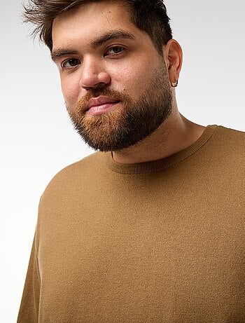 Maglione in maglia tinta unita con collo rotondo