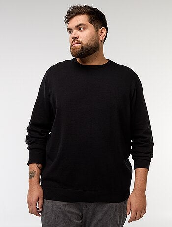 Maglione in maglia tinta unita con collo rotondo