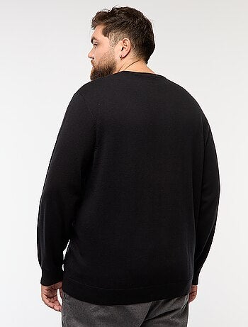 Maglione in maglia tinta unita con collo rotondo