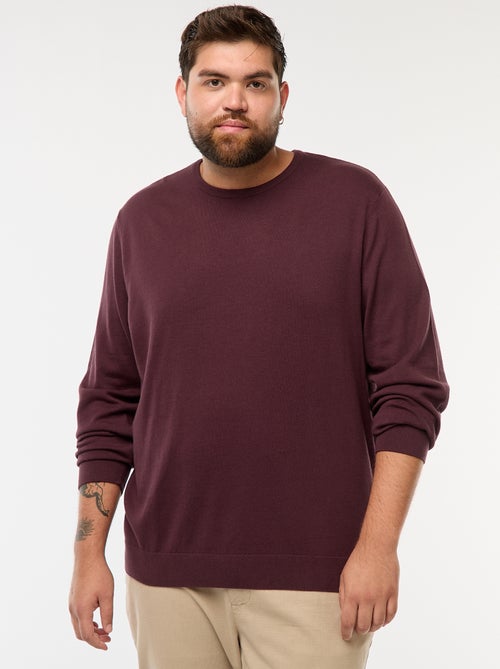 Maglione in maglia tinta unita con collo rotondo - Kiabi Maglione in maglia tinta unita con collo rotondo - Kiabi