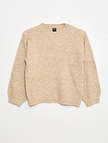 Maglione in maglia tinta unita con scollo rotondo