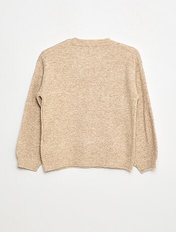 Maglione in maglia tinta unita con scollo rotondo