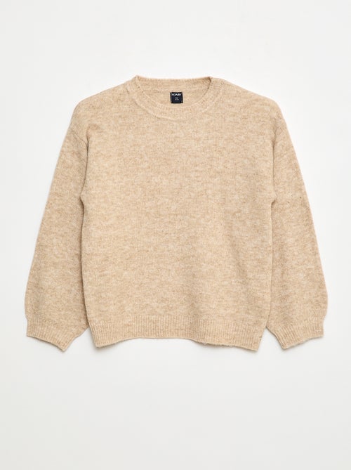 Maglione in maglia tinta unita con scollo rotondo - Kiabi