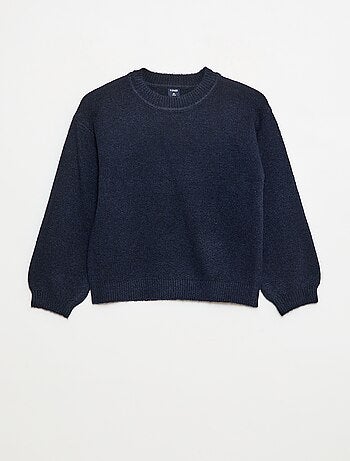 Maglione in maglia tinta unita con scollo rotondo
