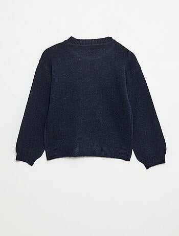 Maglione in maglia tinta unita con scollo rotondo