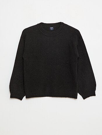 Maglione in maglia tinta unita con scollo rotondo