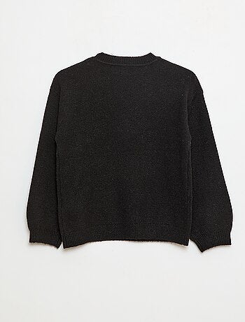 Maglione in maglia tinta unita con scollo rotondo