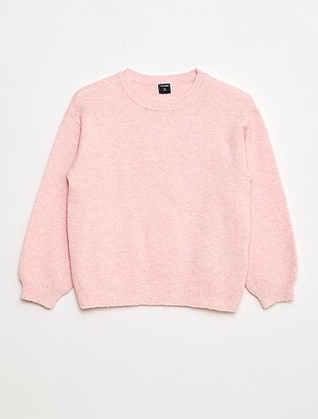 Maglione in maglia tinta unita con scollo rotondo