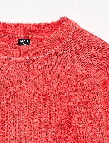 Maglione in maglia tinta unita con scollo rotondo