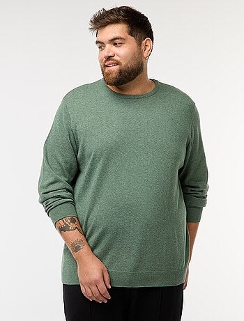 Maglione in maglia tinta unita con collo rotondo