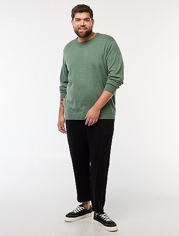 Maglione in maglia tinta unita con collo rotondo