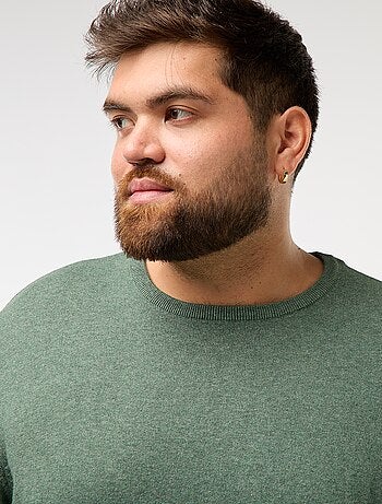 Maglione in maglia tinta unita con collo rotondo