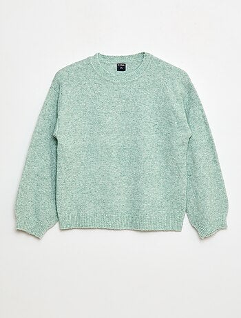 Maglione in maglia tinta unita con scollo rotondo
