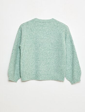 Maglione in maglia tinta unita con scollo rotondo
