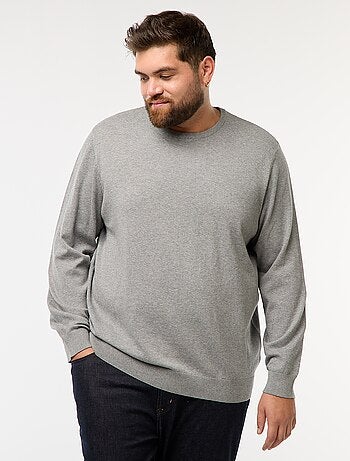 Maglione in maglia tinta unita con collo rotondo