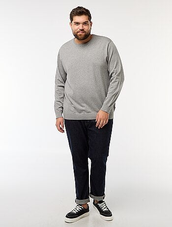 Maglione in maglia tinta unita con collo rotondo