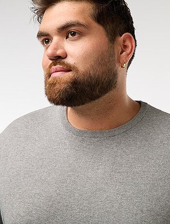 Maglione in maglia tinta unita con collo rotondo