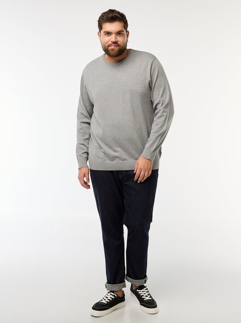 Maglione in maglia tinta unita girocollo Grigio - Kiabi