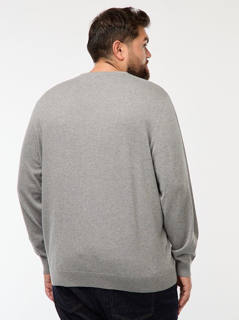Maglione in maglia tinta unita girocollo Grigio - Kiabi