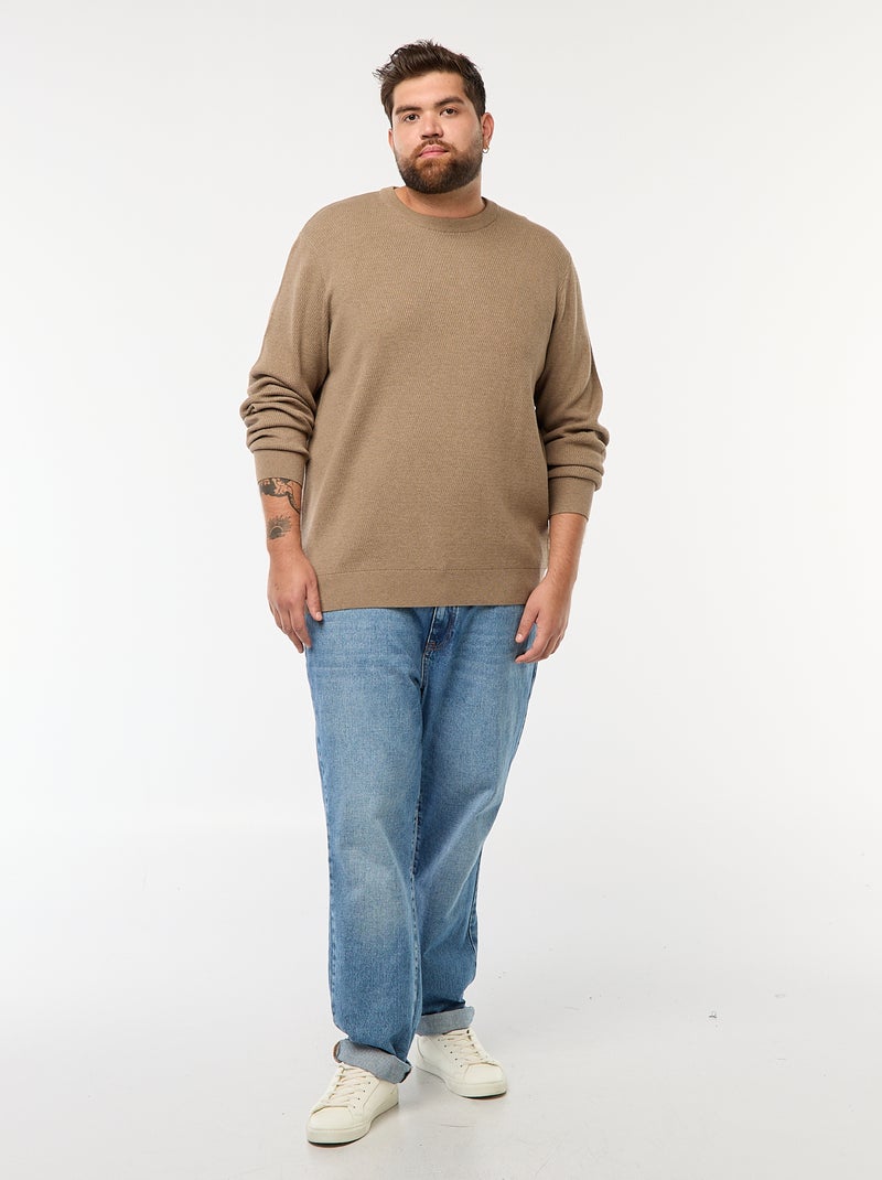 Maglione in maglia tinta unita Marrone - Kiabi