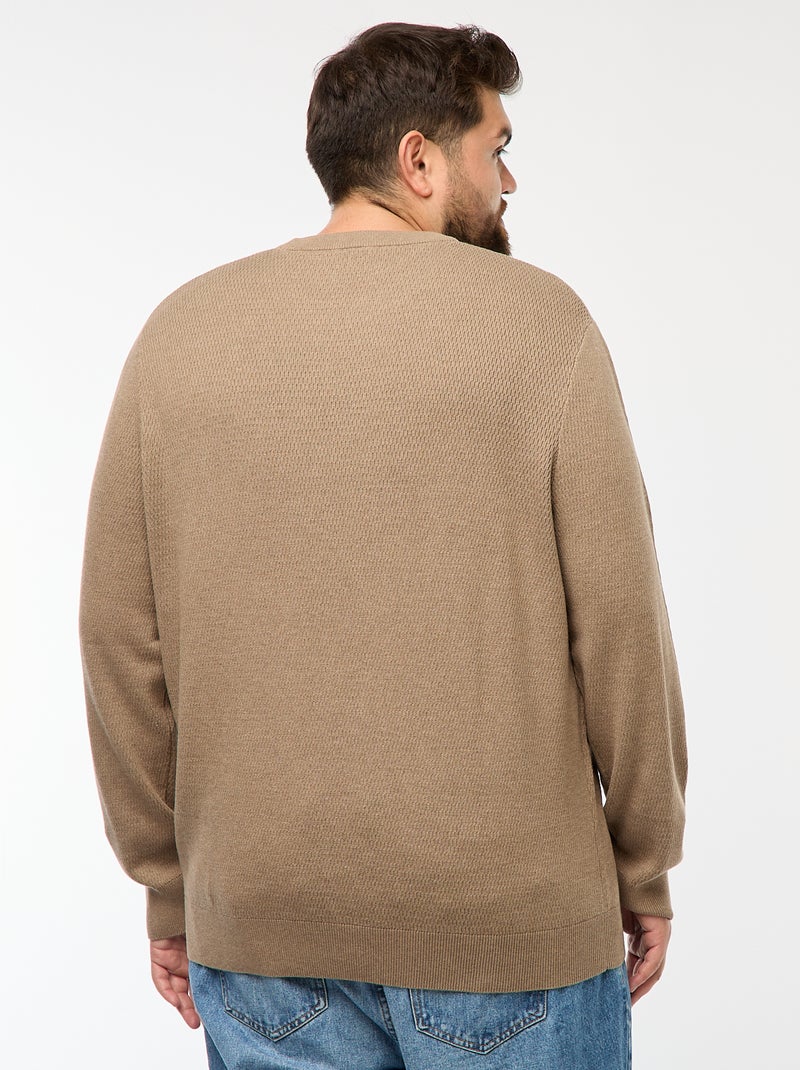 Maglione in maglia tinta unita Marrone - Kiabi