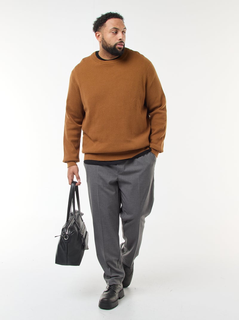 Maglione in maglia tinta unita Marrone - Kiabi