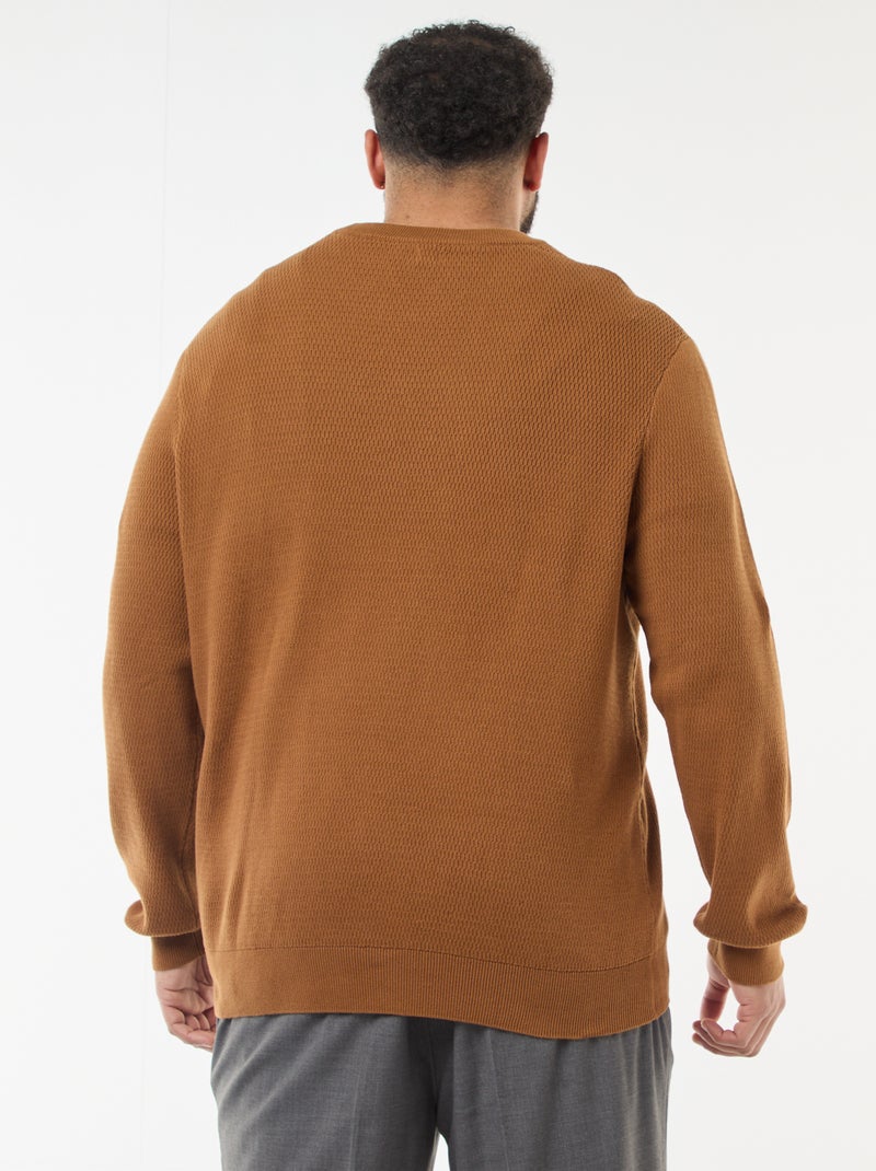Maglione in maglia tinta unita Marrone - Kiabi