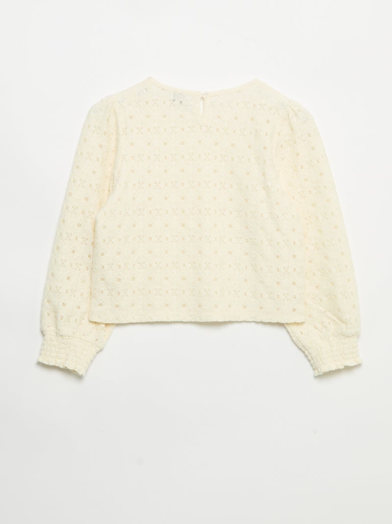 Maglione in maglia traforata Beige - Kiabi