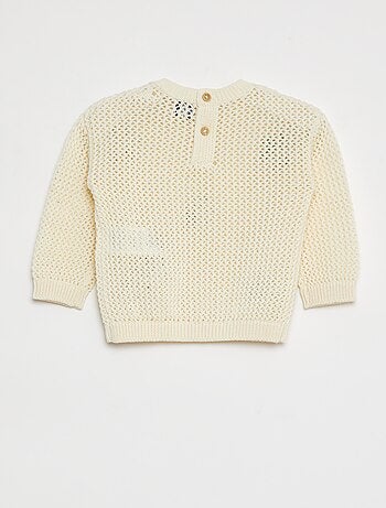 Maglione in maglia traforata con fiori