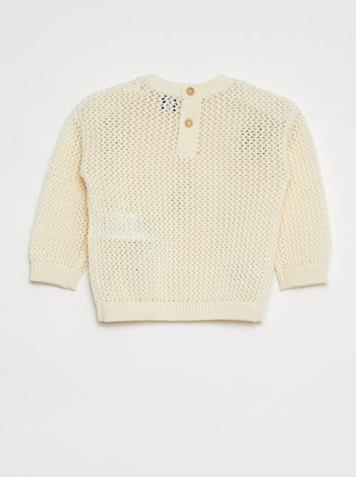 Maglione in maglia traforata con fiori - Kiabi