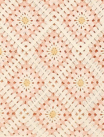 Maglione in maglia traforata con ricami floreali