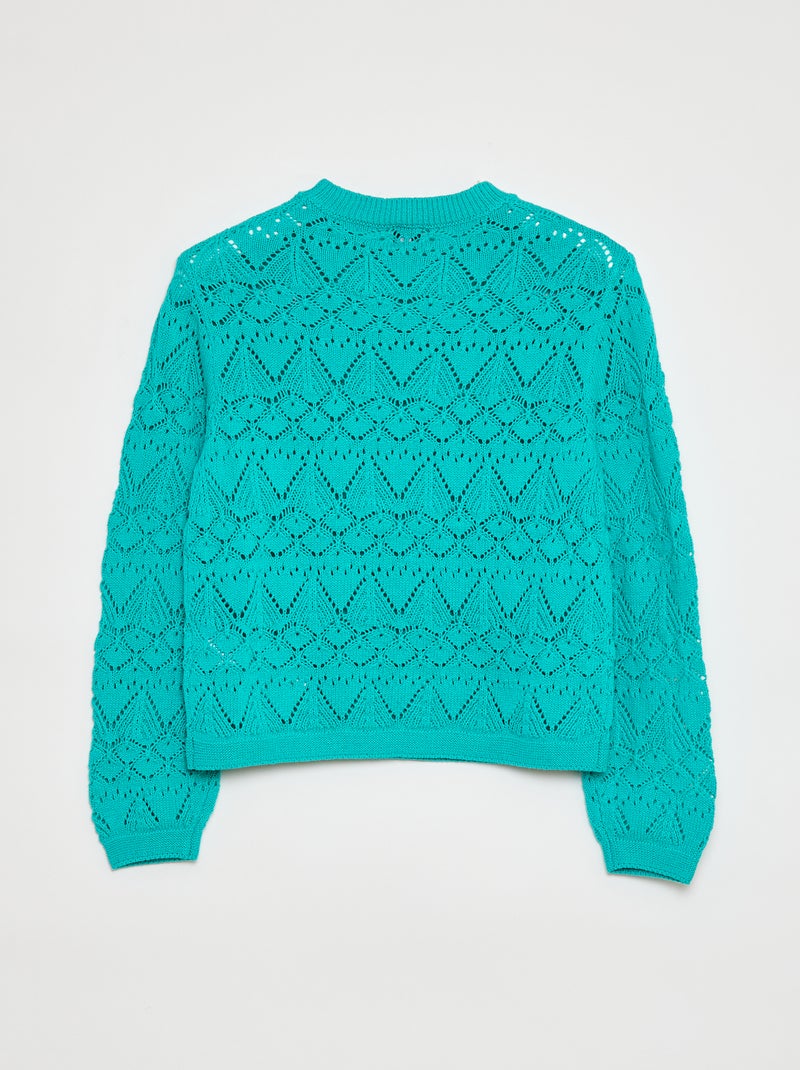 Maglione in maglia traforata VERDE - Kiabi