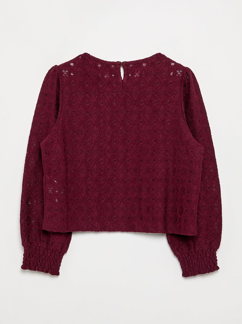 Maglione in maglia traforata Viola - Kiabi