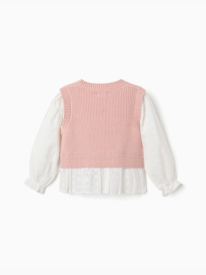 Maglione in misto maglia e cotone Rosa chiaro - Kiabi