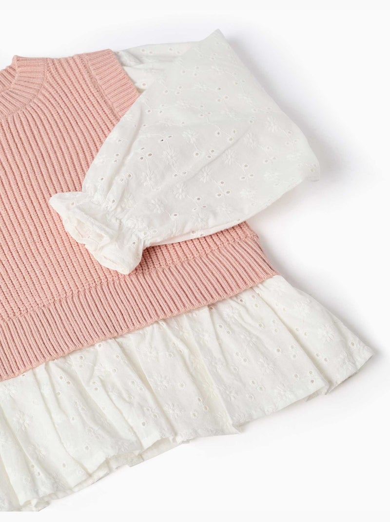 Maglione in misto maglia e cotone Rosa chiaro - Kiabi