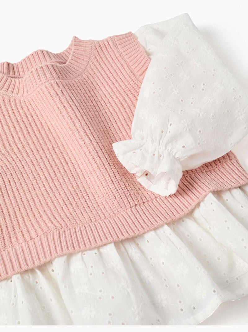 Maglione in misto maglia e cotone Rosa chiaro - Kiabi