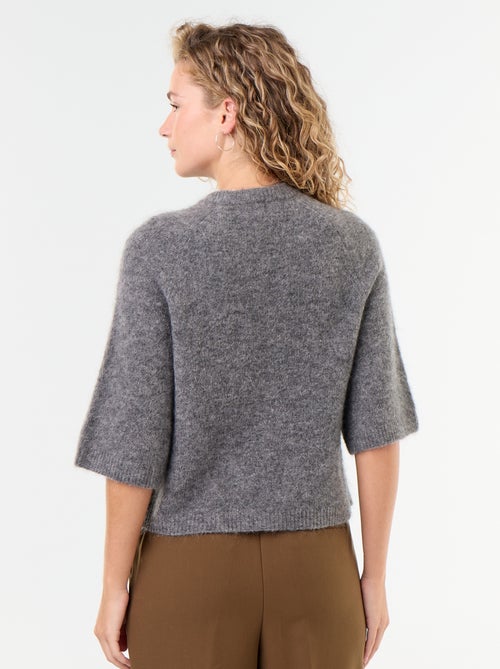 Maglione in mohair a maniche corte con giromanica sceso - Kiabi