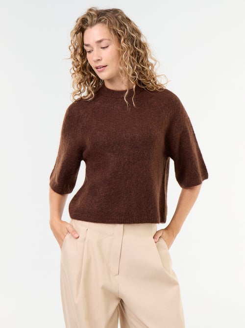 Maglione in mohair a maniche corte con giromanica sceso - Kiabi