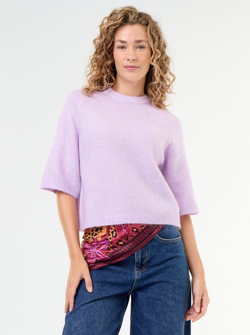 Maglione in mohair a maniche corte con giromanica sceso - Kiabi