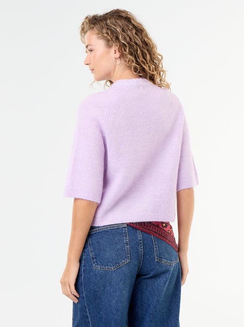Maglione in mohair a maniche corte con giromanica sceso - Kiabi