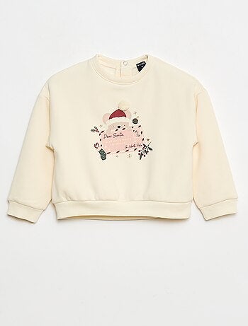 Maglione in pile con motivo