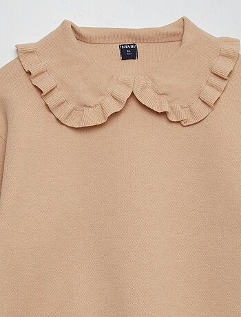 Maglione in tinta unita con colletto claudine