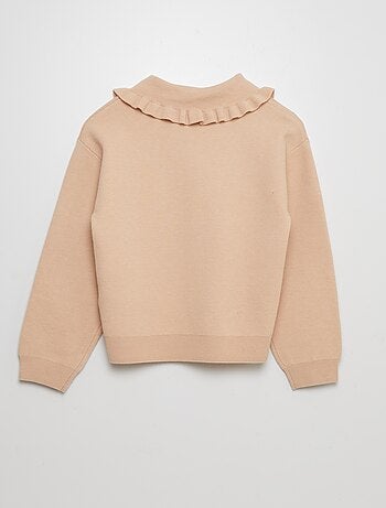 Maglione in tinta unita con colletto claudine