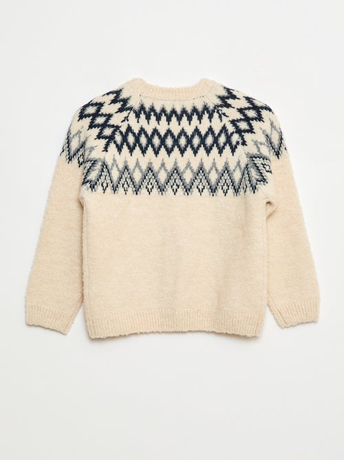 Maglione jacquard a girocollo tinta unita - Kiabi