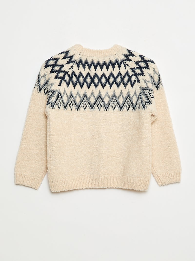 Maglione jacquard a girocollo tinta unita Grigio - Kiabi