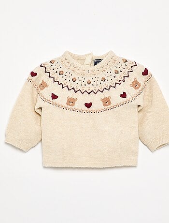 Maglione jacquard a maglia grossa